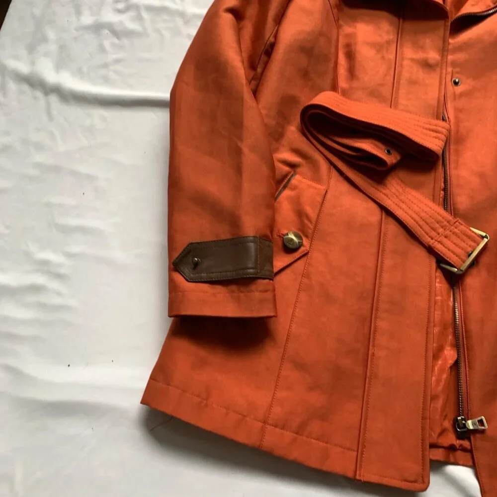 Sam Edelman Orange Fall Coat Belted Size XS - Picture 2 of 5